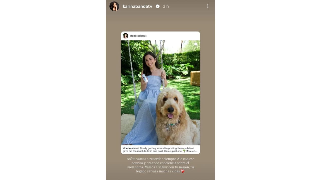 Así se despidió Karina Banda de su cuñada Alondra Sierra.
