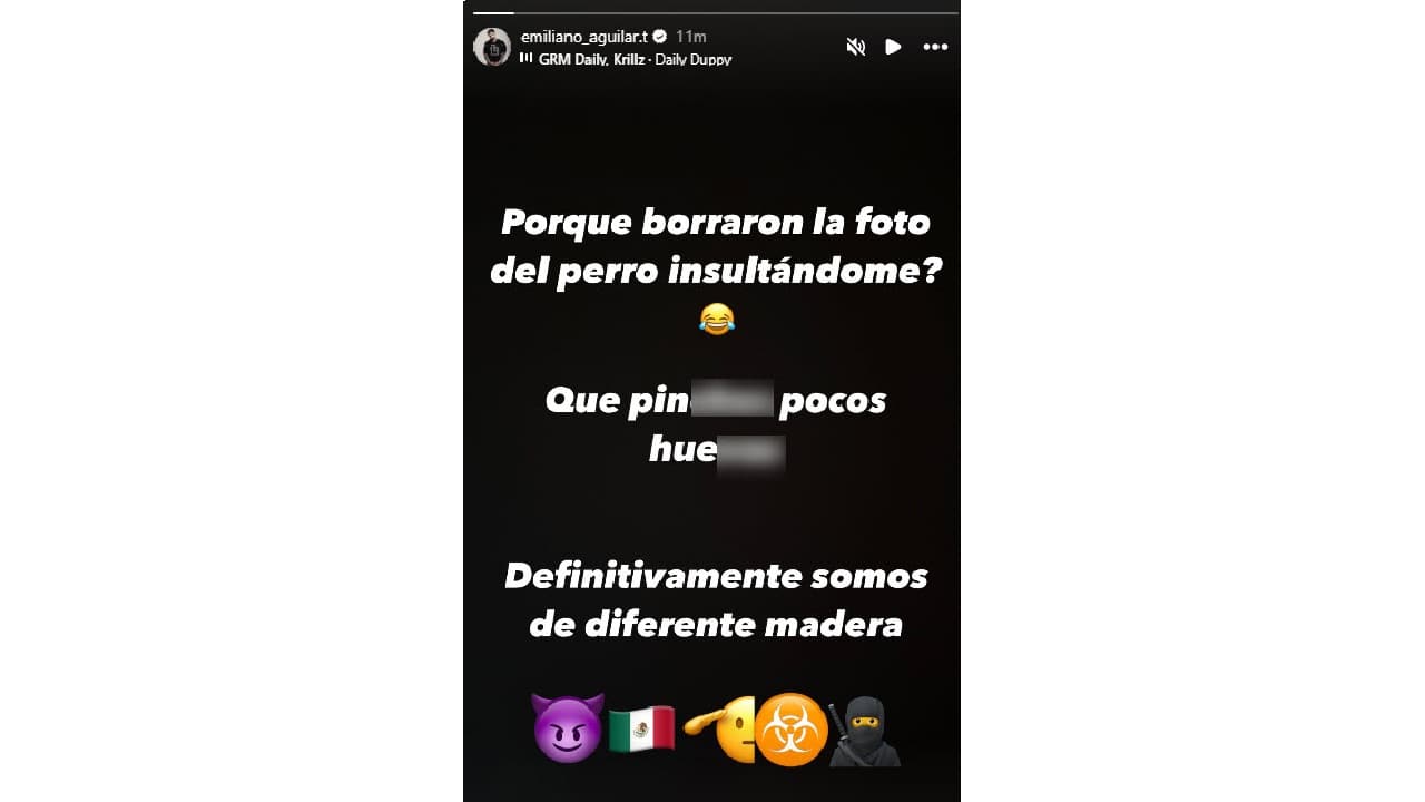 Emiliano Aguilar cuestiona a la cuenta de El Gordo Pug Aguilar.