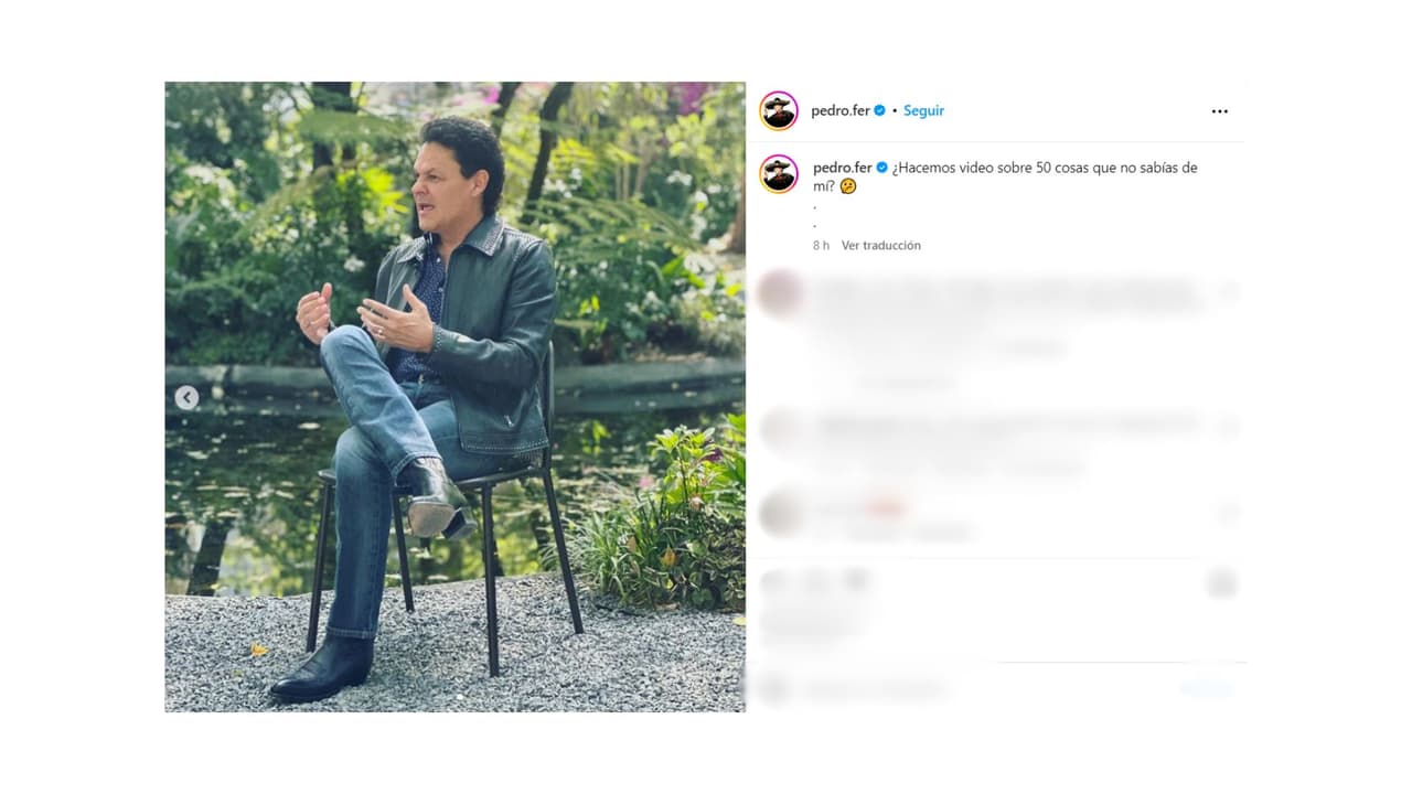 Pedro Fernández acabó con dudas sobre sus supuestas cirugías en el rostro.