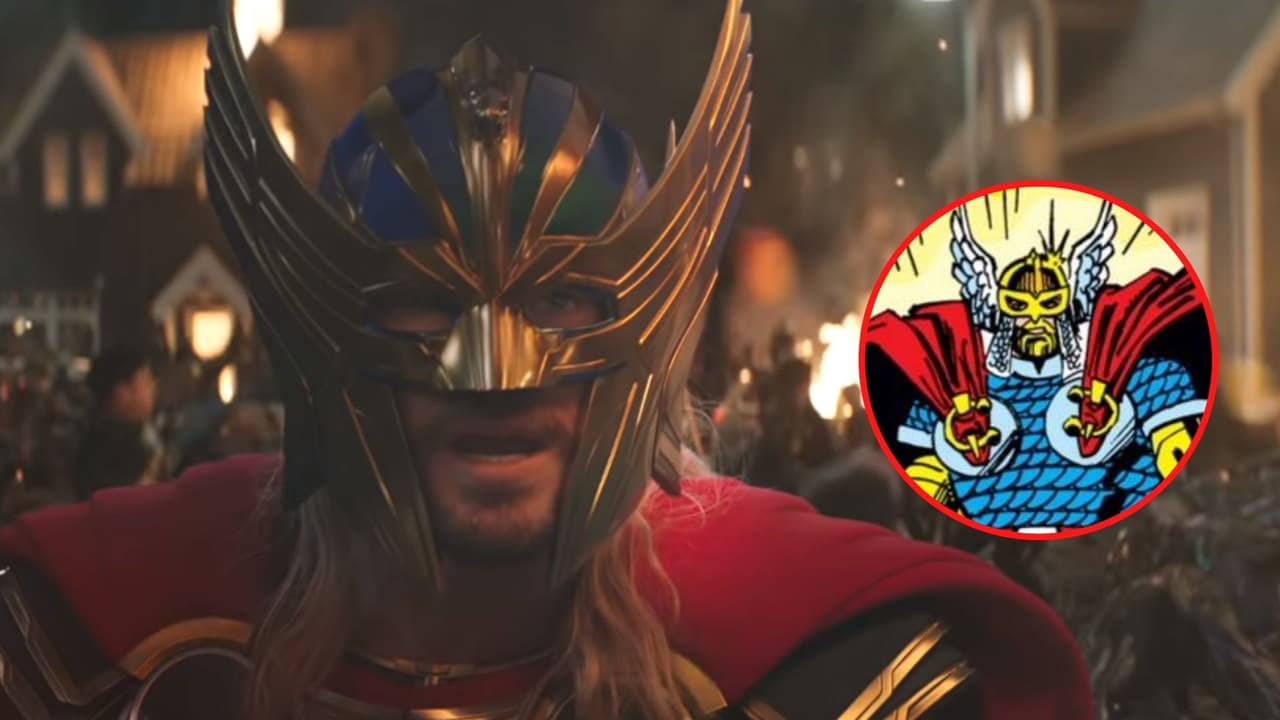 El casco de la armadura es como el de los cómics.