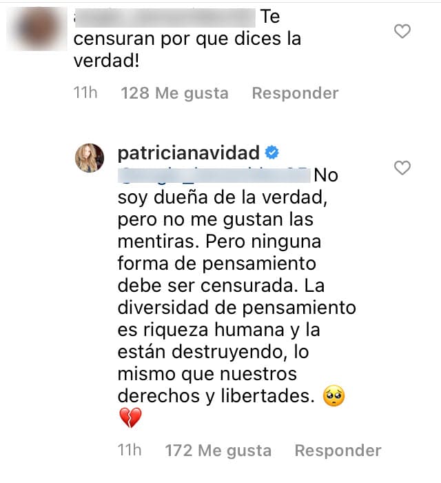 Se defendió al decir que "no es dueña de la verdad” y advirtió que "no le gustan las mentiras" por lo que exigió que "ninguna forma de pensamiento debe ser censurada".
<br>