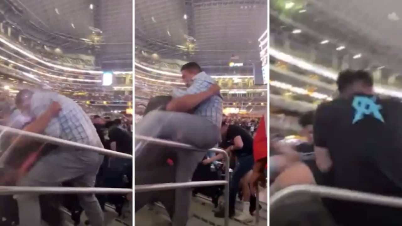 Varios de ellos rodaban por las gradas mientras los asistentes que estaban cerca grababan la trifulca.
<br>