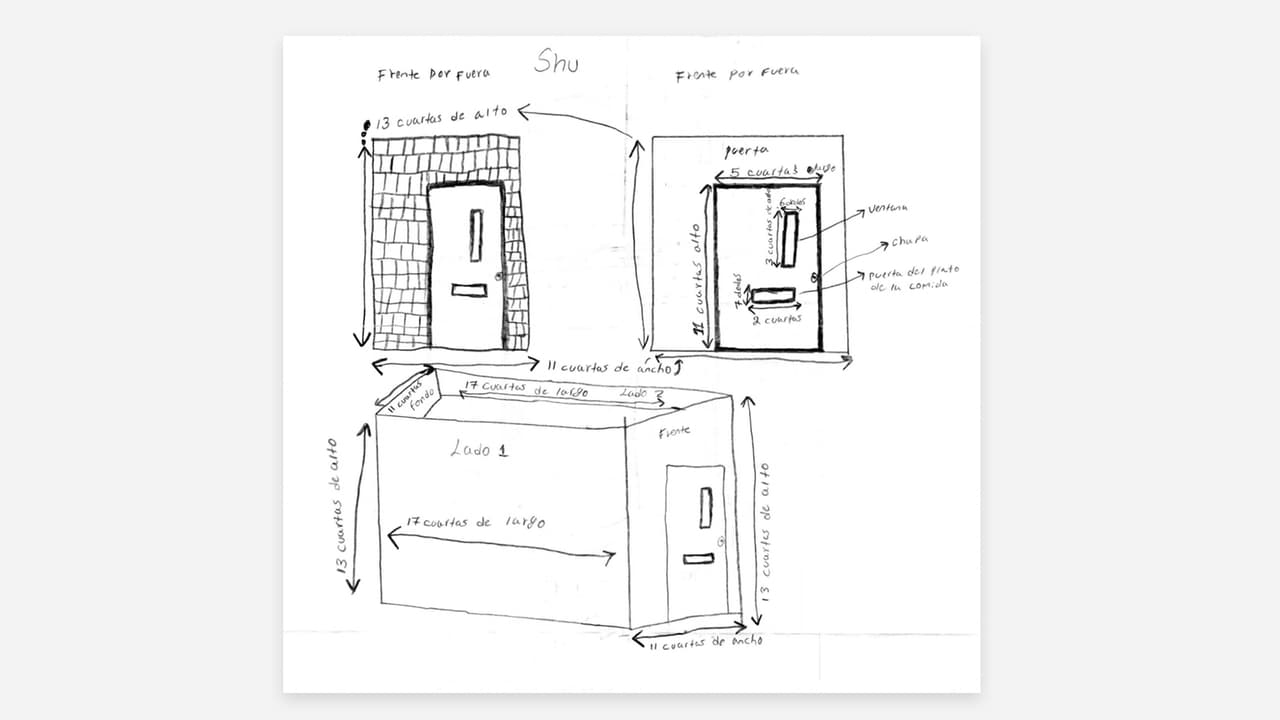Jesús Lorenzo Ávila dibujó y midió con las cuartas de su mano la pequeña celda de castigo donde se encuentra ahora.