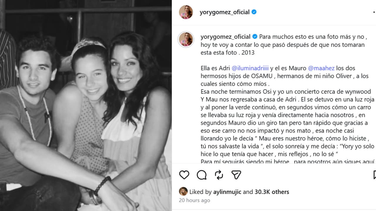 Con esta foto y publicación, Yory Gómez, esposa de Osamu Menéndez y madrastra del fallecido hijo de Aylín Mujica, recordó el día en que Mauro Menéndez les "salvó" la vida evitando una tragedia.