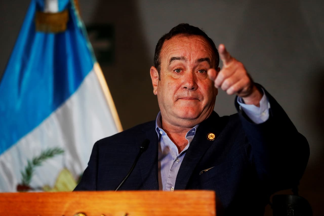 El presidente guatemalteco Alejandro Giammattei anunció el primer caso de coronavirus en su país. (Foto de archivo).
<br>