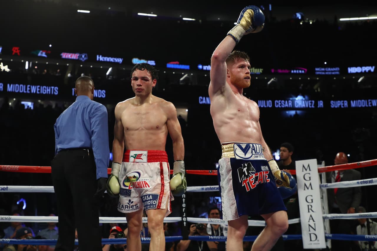Te acercamos a los golpes que se dieron Saúl 'Canelo' Álvarez en contra de Julio César Chávez Jr., imágenes que te harán sentir en el ring.