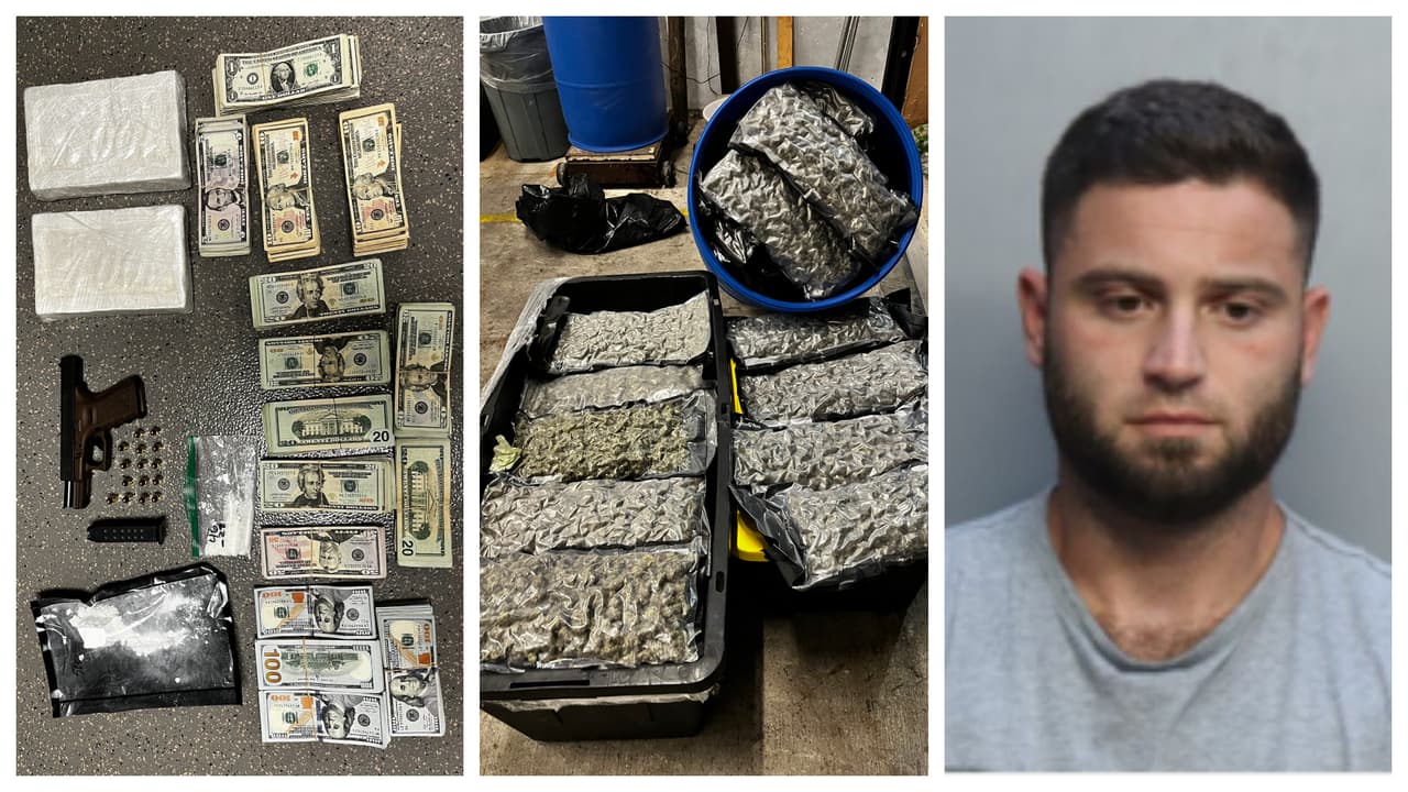 Decomisan cocaína, marihuana, miles de dólares y una pistola en una casa del suroeste de Miami-Dade