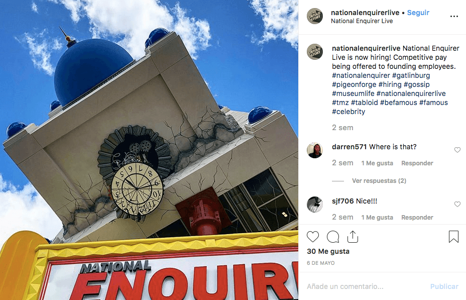 El trágico suceso será una de las principales atracciones del parque de diversiones National Enquirer Live!, que abrió sus puertas el pasado viernes 24 de mayo en Pigeon Forge, Tennessee.