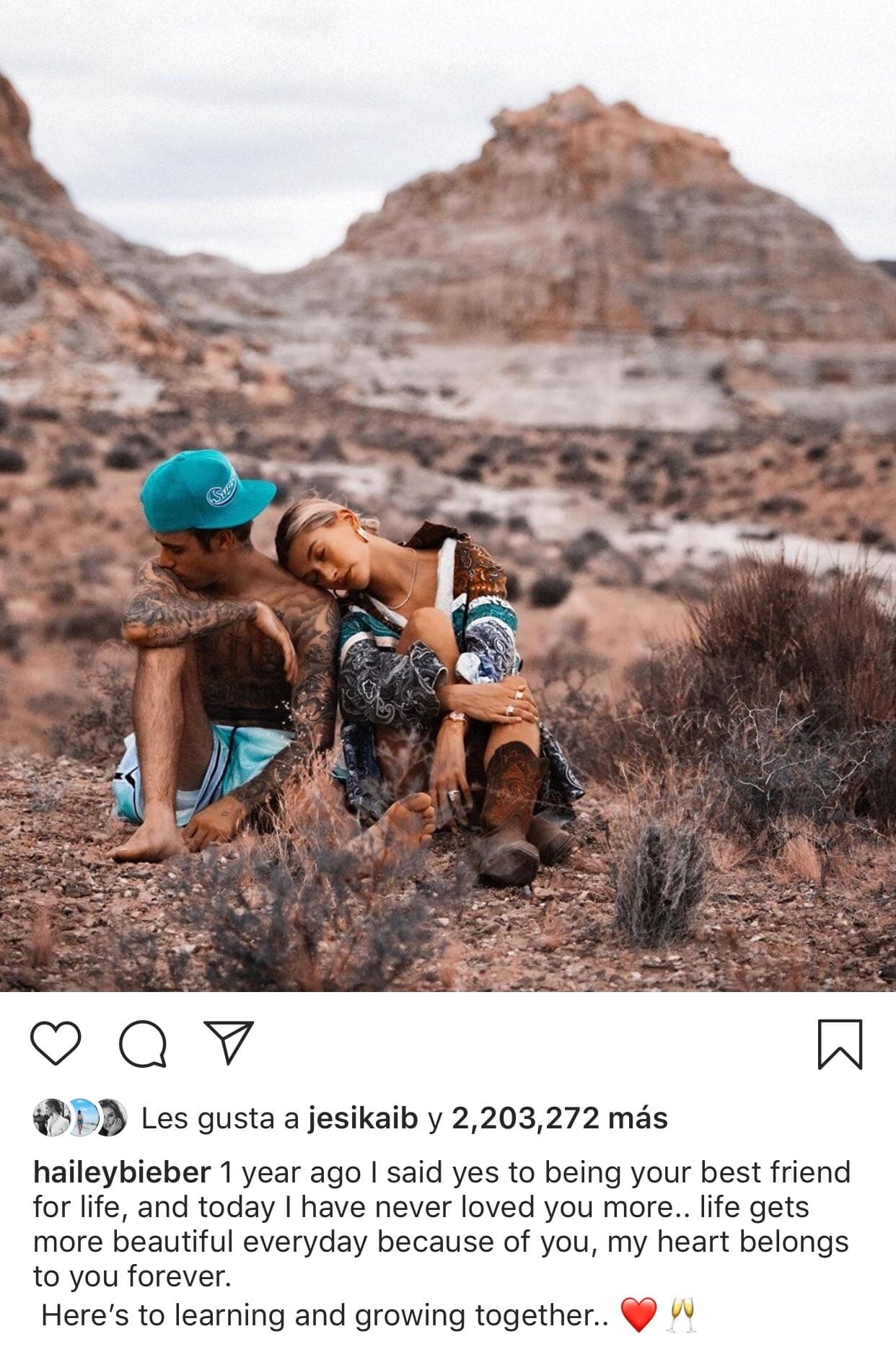 “Hace un año dije que sí a ser tu mejor amiga de por vida, y hoy nunca te he amado más... la vida se vuelve más bella cada día gracias a ti,
<b>mi corazón te pertenece para siempre</b>”, escribió Baldwin acompañado de
<b><a href="https://www.instagram.com/p/BzoSciXFRBP/" target="_blank">esta imagen</a></b>.