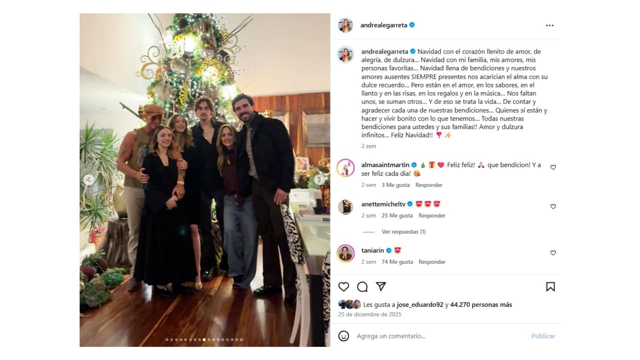 Luis Carlos pasó Navidad junto a la familia de Andrea Legarreta.