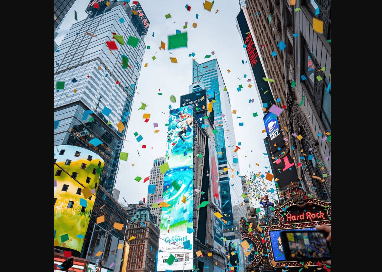 La celebración comenzó con una enorme lluvia de confeti multicolor.