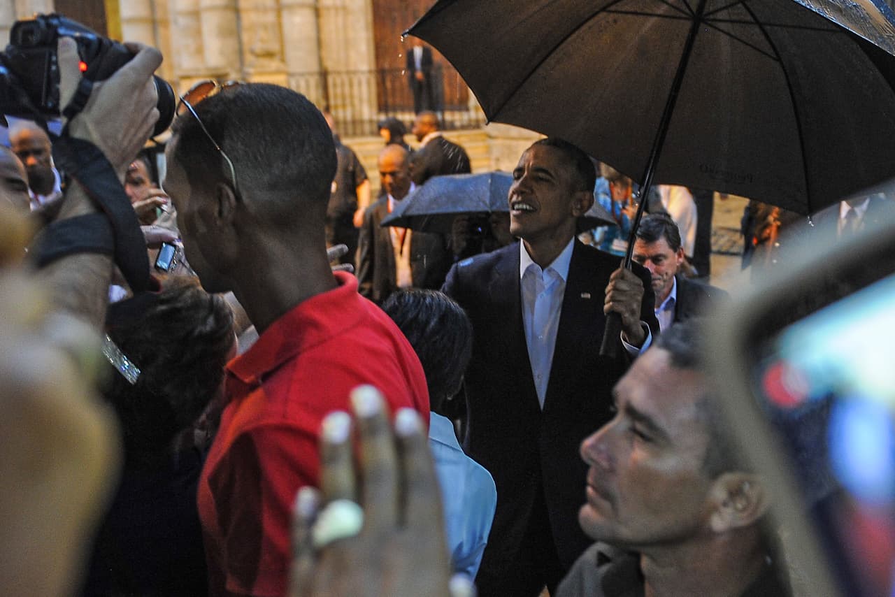 Llegada de Barack Obama a la catedral de La Habana, Cuba.