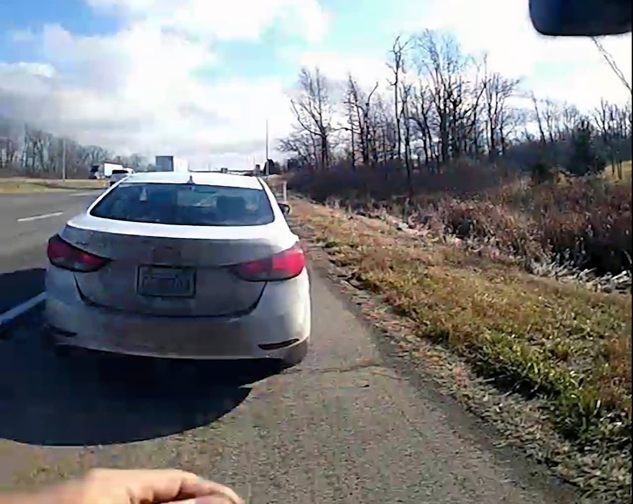 En esta imagen de la policía se ve el Hyundai Elantra de Bryan Kohberger. Fue tomada el 15 de diciembre de 2022, en una de las dos paradas de tráfico que registró después de los asesinatos.