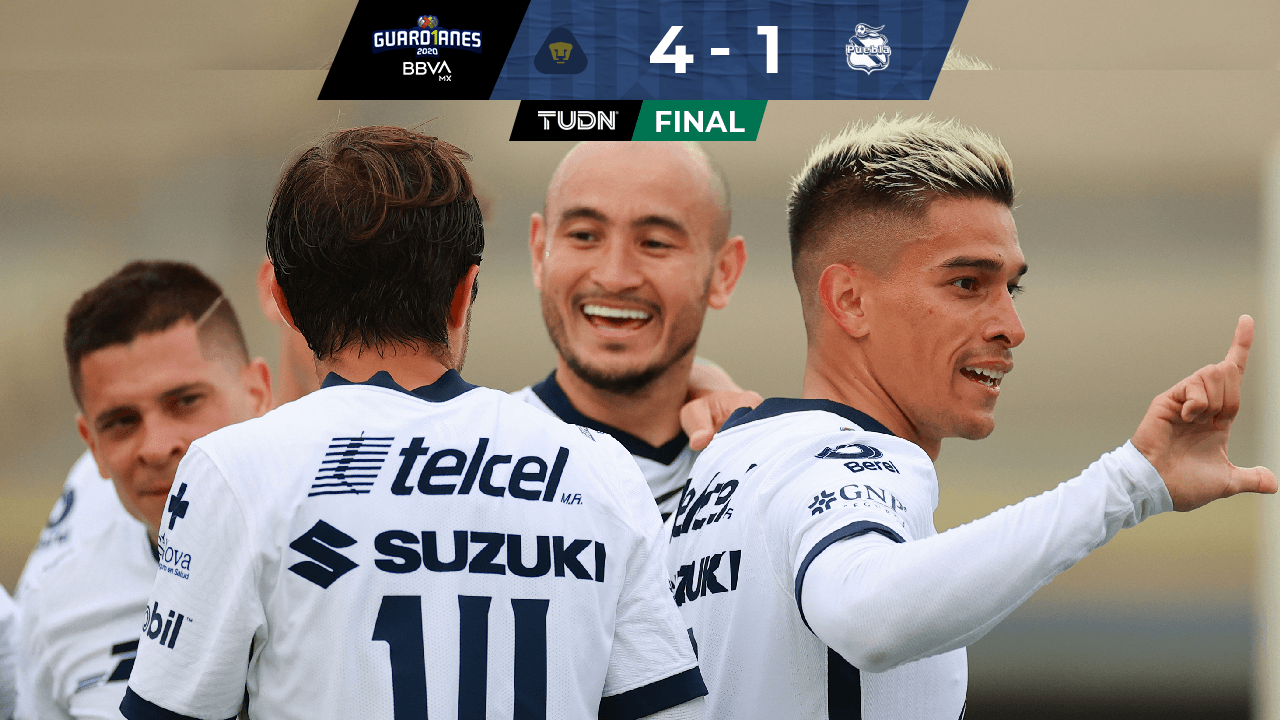 Pumas venció en Ciudad Universitaria 4 goles por 1 al Puebla de la franja en la J8 Guard1anes 2020 BBVA MX