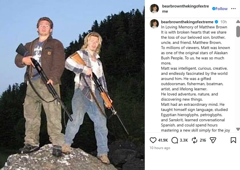 Familia de Matt Brown compartió un emotivo mensaje tras muerte del actor.