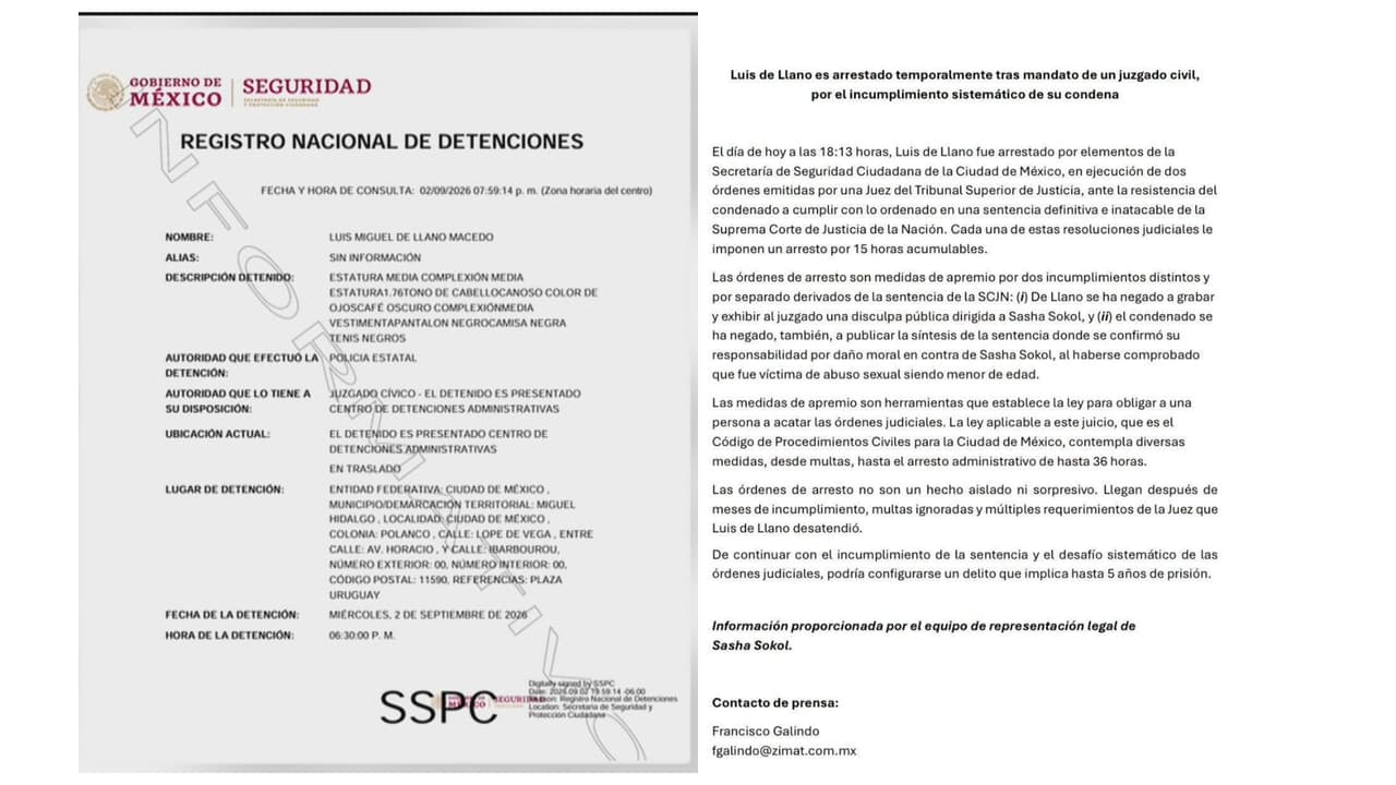 A la izquierda el informe de las autoridades / A la derecha el comunicado de los abogados de Sasha Sökol.