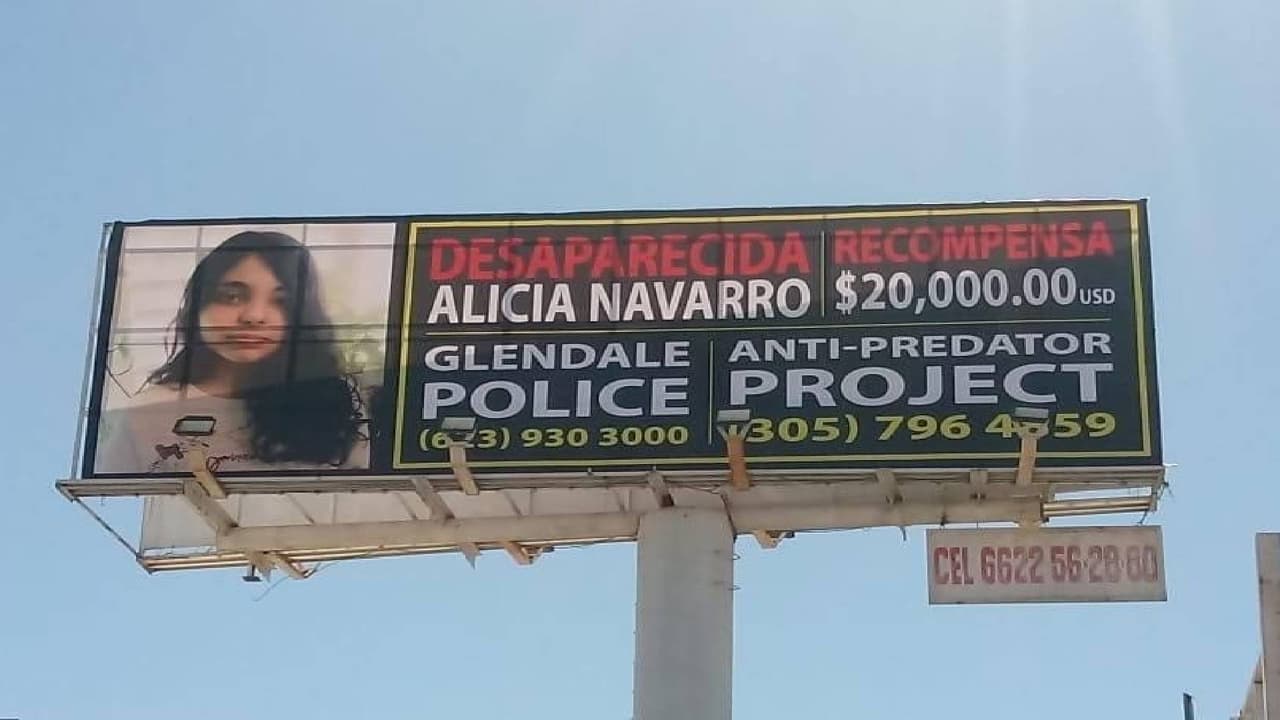 Se extiende a México la búsqueda de Alicia Navarro con la instalación de espectaculares