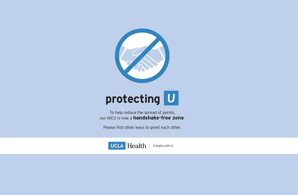 Este fue el cartel que desplegaron en la sala de cuidados neonatales.