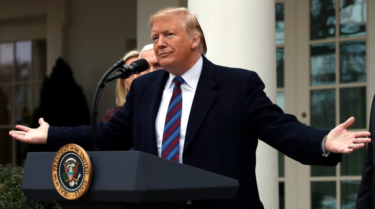 President Donald Trump speaks in the Rose Garden of the White House after a meeting with Congressional leaders on border security, Friday, Jan. 4, 2019, at the White House in Washington. (AP Photo/Jacquelyn Martin)