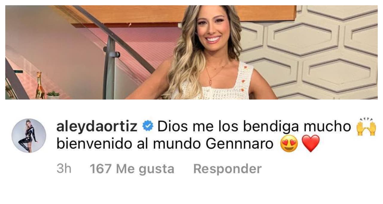 <b>Aleyda Ortiz</b> se unió a la bienvenida del bebé y a las felicitaciones y bendiciones para la pareja.