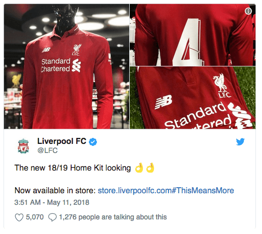 Los fanáticos del Liverpool, finalista de la Champions League, ya pudieron conocer la playera para la próxima temporada.