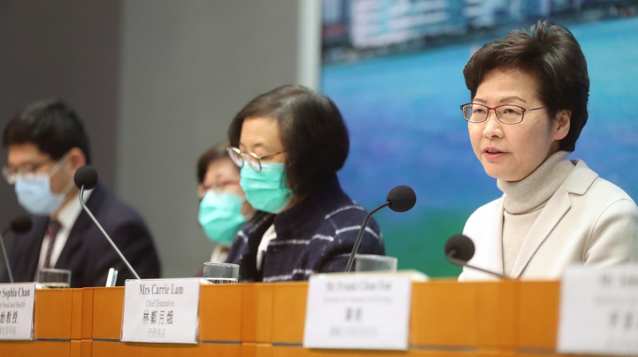 Carrie Lam, la jefa ejecutiva de Hong Kong, en rueda de prensa.