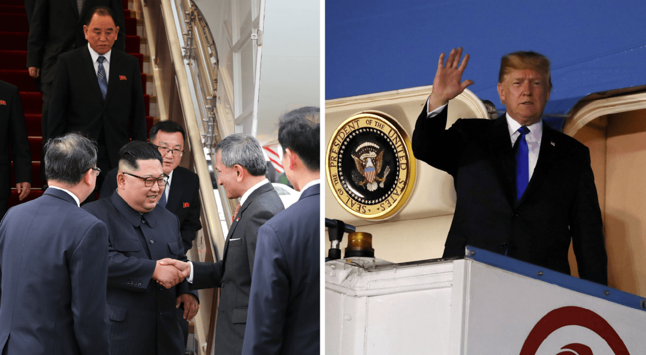 Kim Jong Un y Donald Trump llegaron a Singapur para su accidentada cumbre