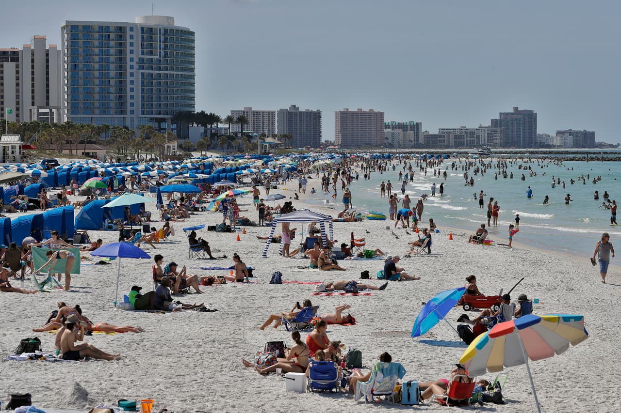 La playa de Clearwater, en Florida, el 18 de marzo de 2020.