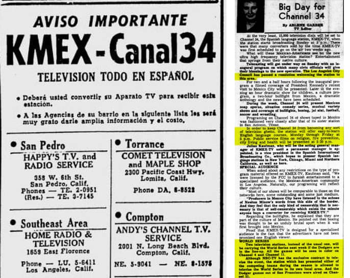 En un artículo de 1962, publicado en un periódico local antes del lanzamiento del canal, se lee que, además de noticias, telenovelas, fútbol y programación para niños, “el canal 34 ofrecerá programas para aprender inglés de lunes a viernes, películas y programas de religión”.