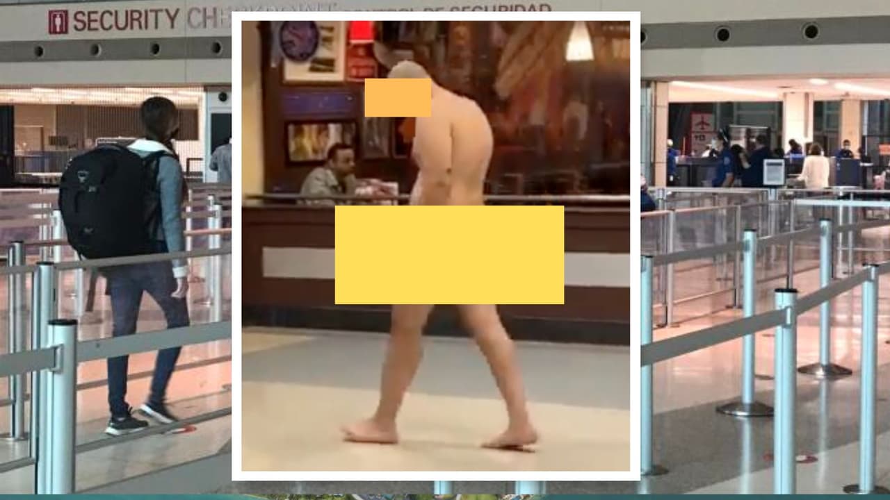 ¿Estrés antes de subir a un avión? Atrapan a un hombre que paseaba desnudo por un aeropuerto en Texas