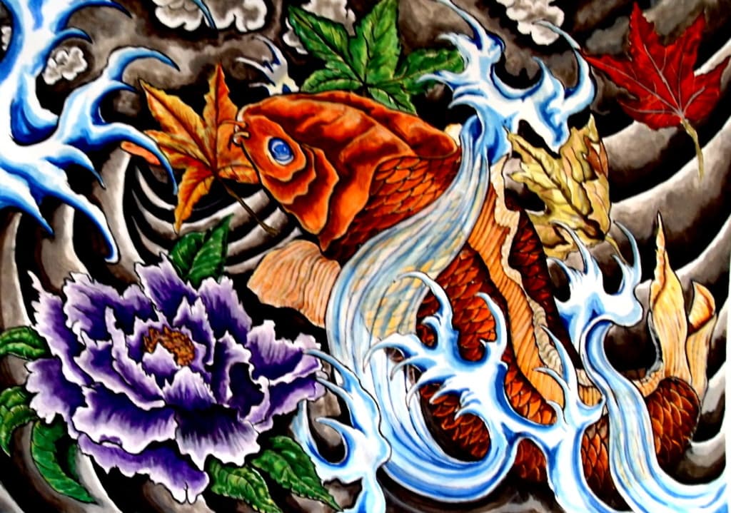 Plantillas para tatuajes del pez koi