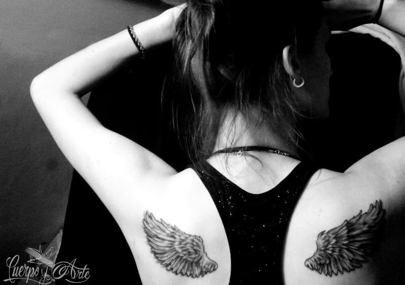 Tatuaje de alas de ángel, el diseño de Nadia