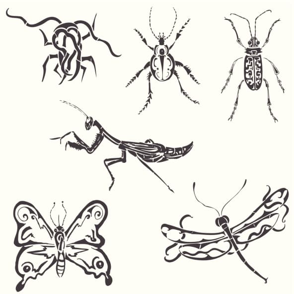 Diseños de mariposas tribales