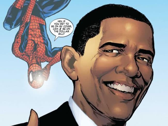 Obama visita a Spider-Man