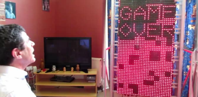 Este hombre armó una computadora gigante en el living de su casa que SOLO usa para jugar al Tetris