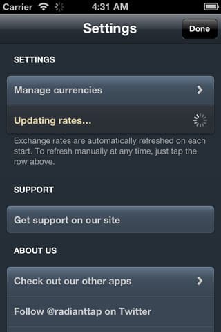 Conversor de divisas para iOS: Banca