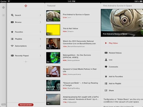 Jasmine: cliente de YouTube para iOS