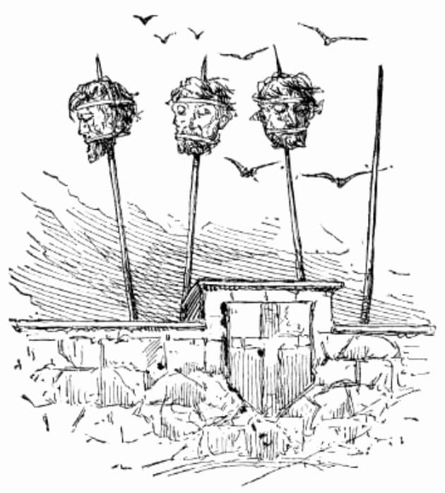 ¿Cuándo comenzó la horrible práctica de colocar las cabezas en estacas y exhibirlas?