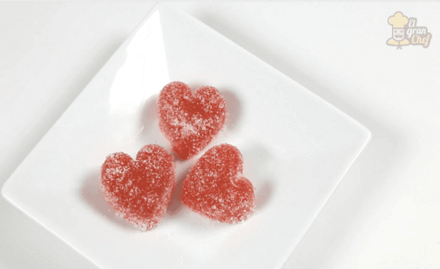 Corazones de gelatina para San Valentín