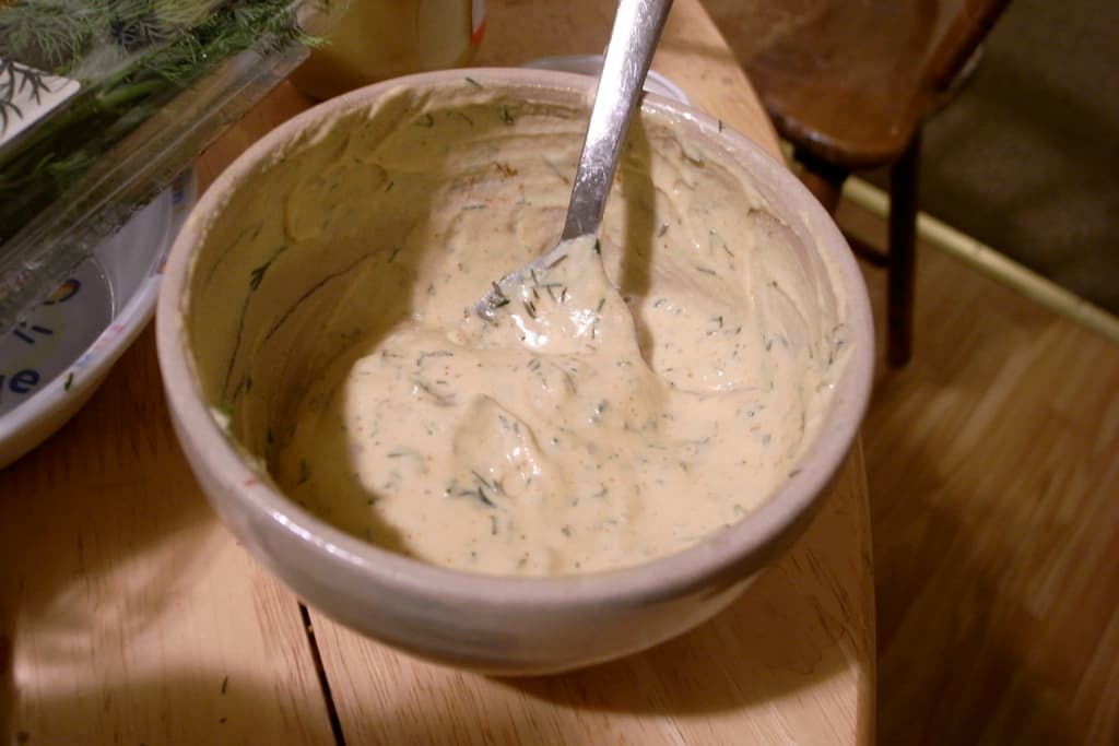 Bastones de pollo con salsa de mostaza