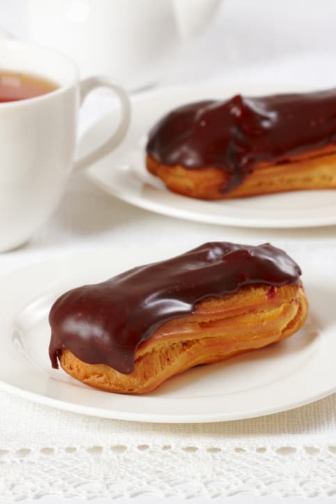 Eclairs de chocolate: postre inolvidable