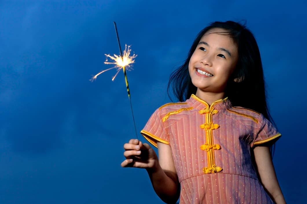 Los niños y los fuegos artificiales