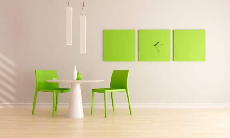 Verde para un comedor multifuncional
