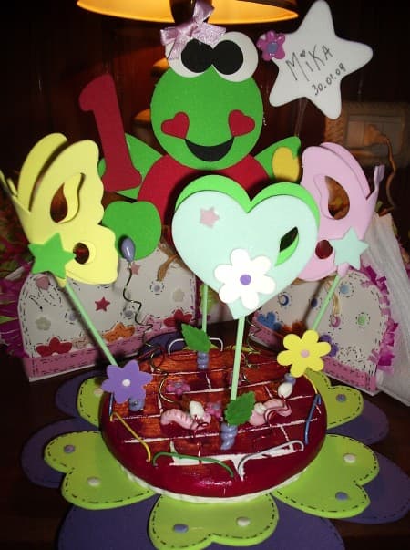 Centros de mesa y servilleteros infantiles, enviados por Analia C.