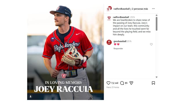 Joe Raccuia Jugador de béisbol muere en trágico accidente: tenía 19 años ...