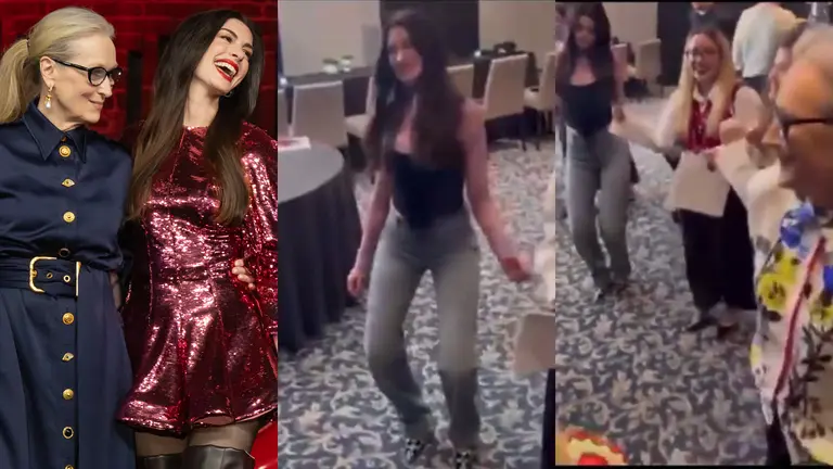 ¡Meryl Streep y Anne Hathaway sacan los pasos prohibidos! Las cachan al  ritmo de Los Ángeles Azules