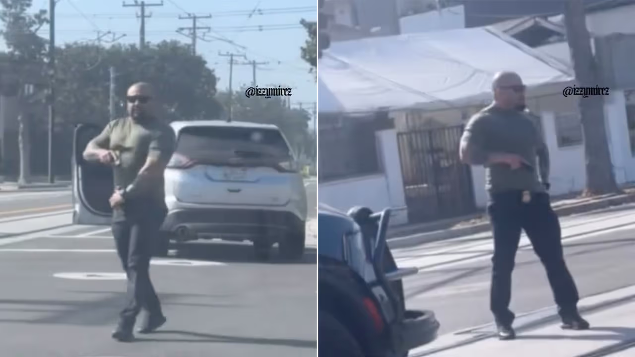 Agente de ICE apunta su arma contra una mujer en Santa Ana; policía de ...