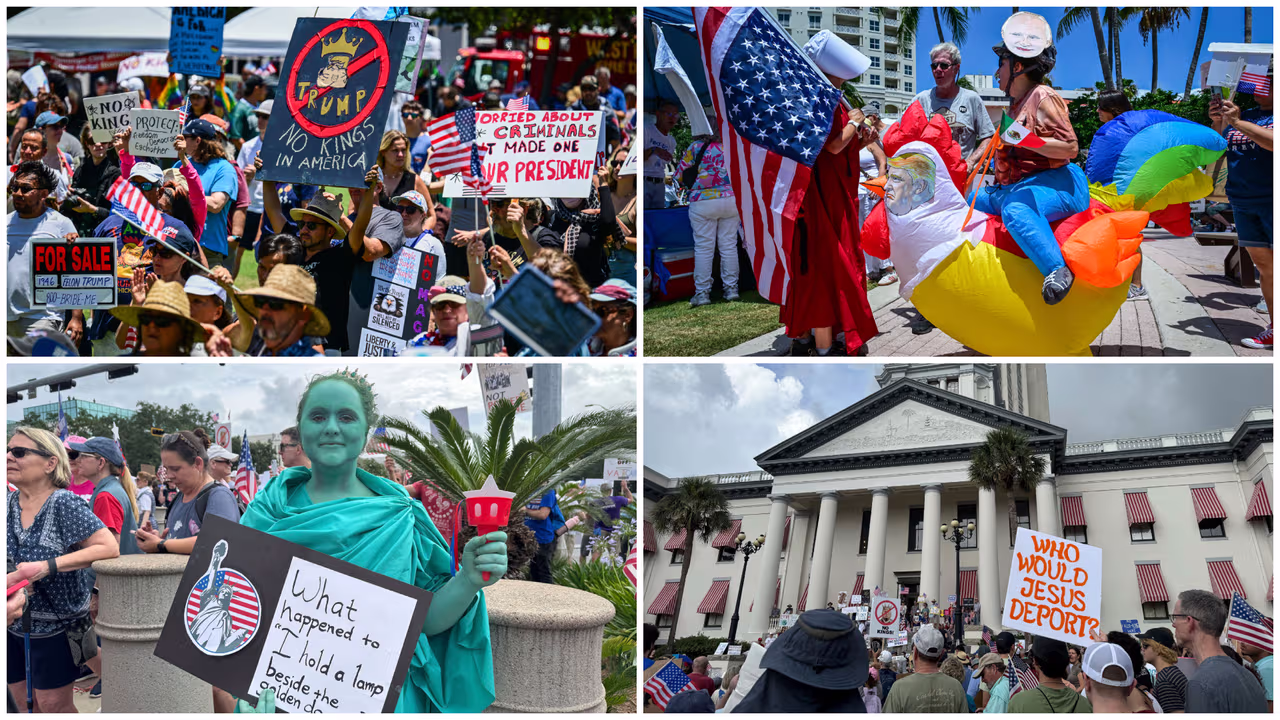 Protestas 'No Kings': Miles salen a manifestarse en Florida contra ...