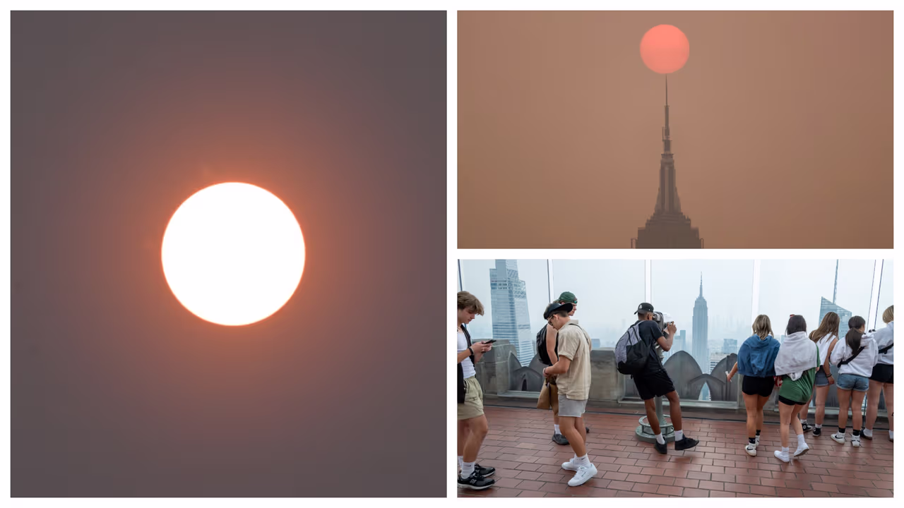 Por qué se vio de color naranja el Sol en Nueva York | Fotos ...