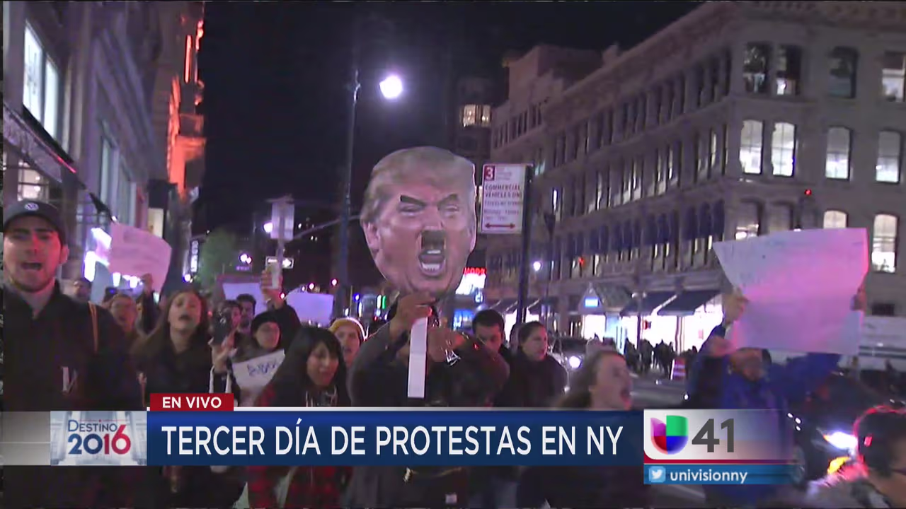 Tercer día de protestas contra Trump en NY | Video | Univision Nueva ...